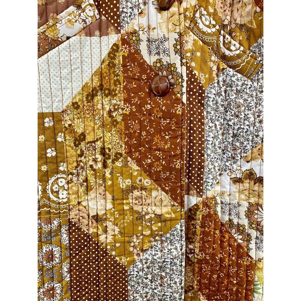 NWT Spell Patchwork Long Coat - Brown and White - Picture 9 of 10